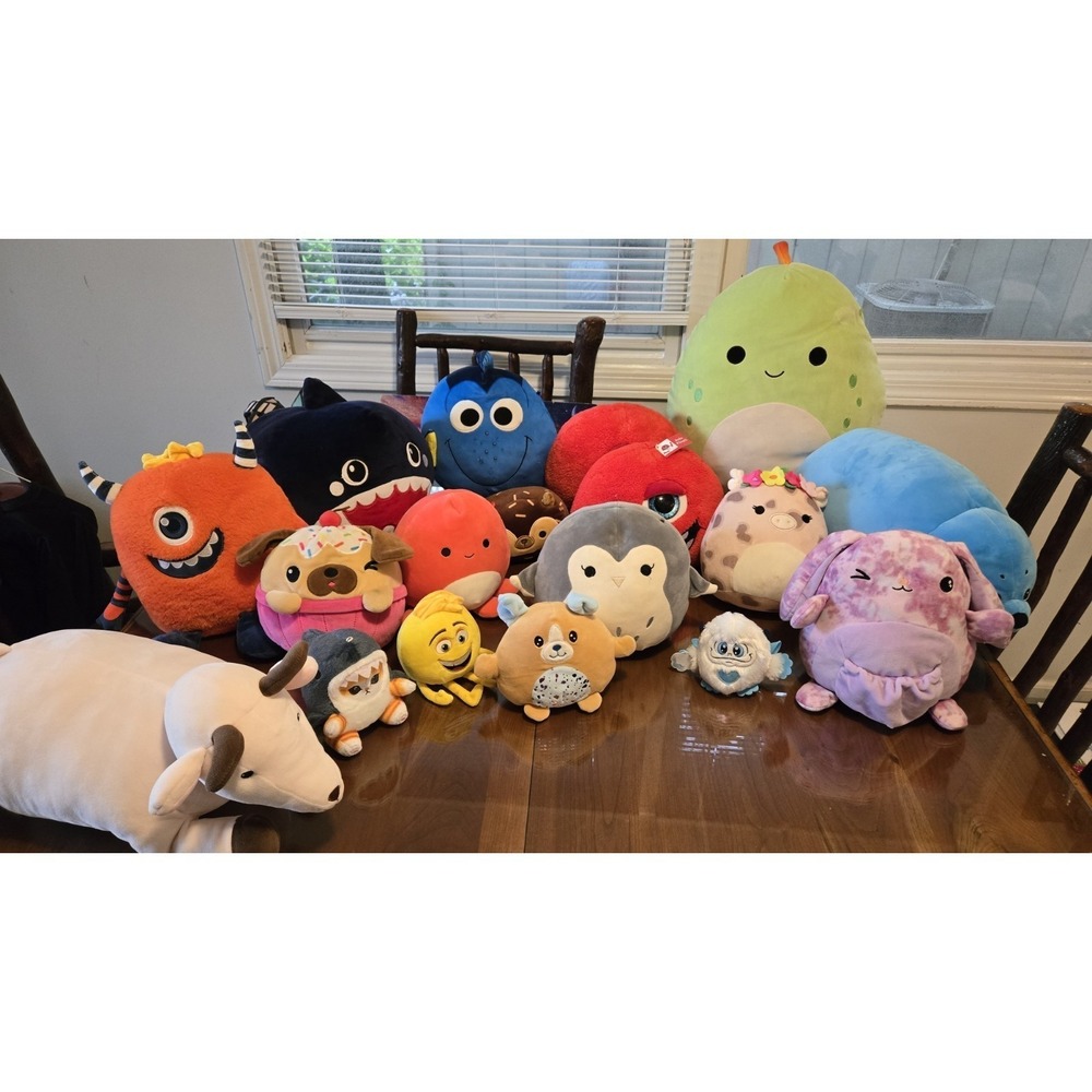 Squishmallows Plush Lot 18 Assorted Squishy Animals Large Small Mixed Brands